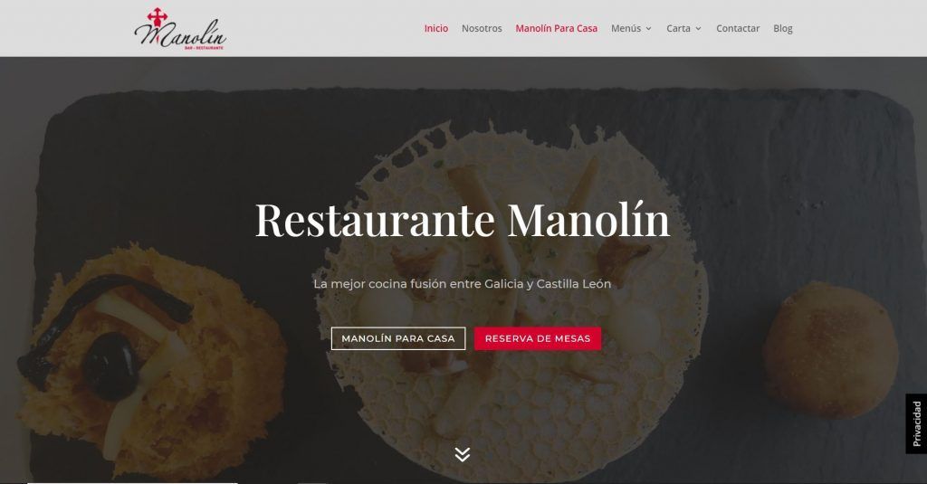 diseño web restaurante manolin